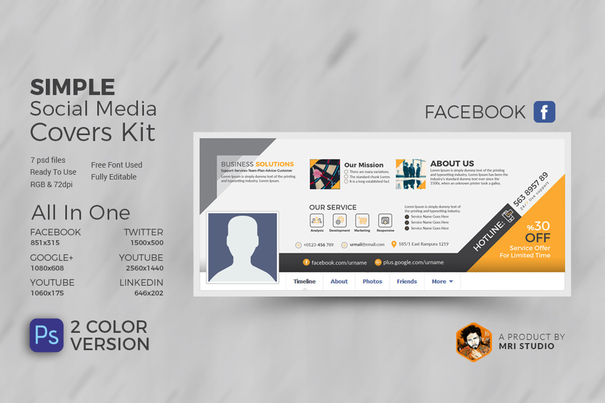 Business Social Media Covers, a Social Media Template by MRI STUDIO (Photo 1 of 7)