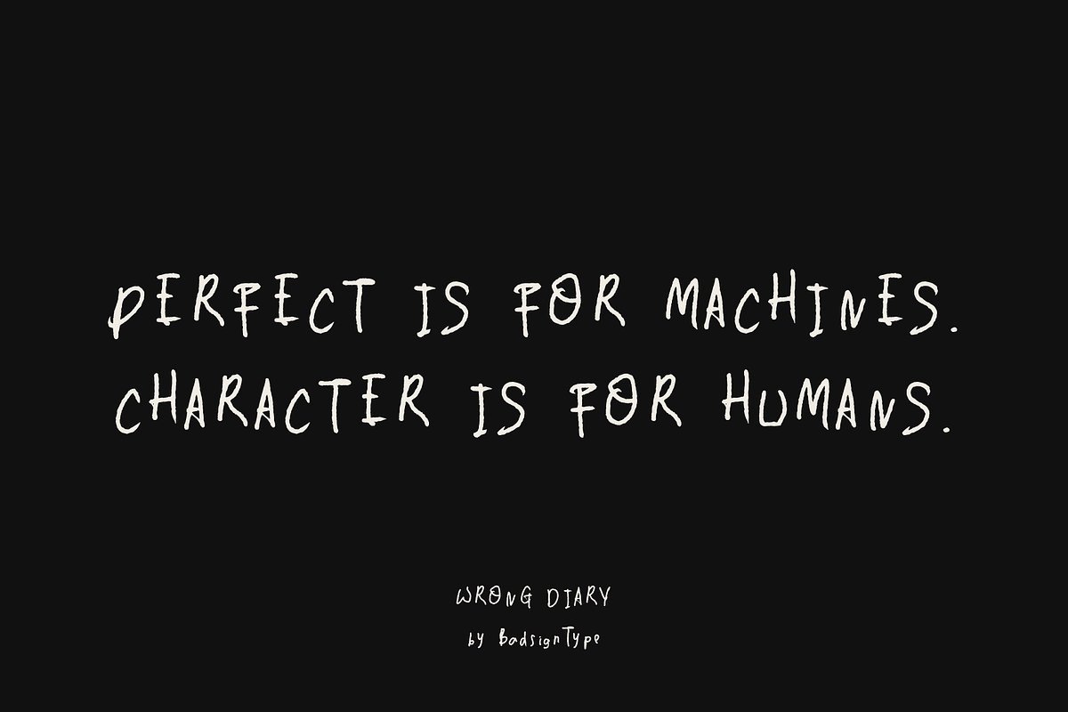 Wrong Diary – Raw Handwritten Font, a Handwritten Font by Badsign Type (Photo 7 of 8)