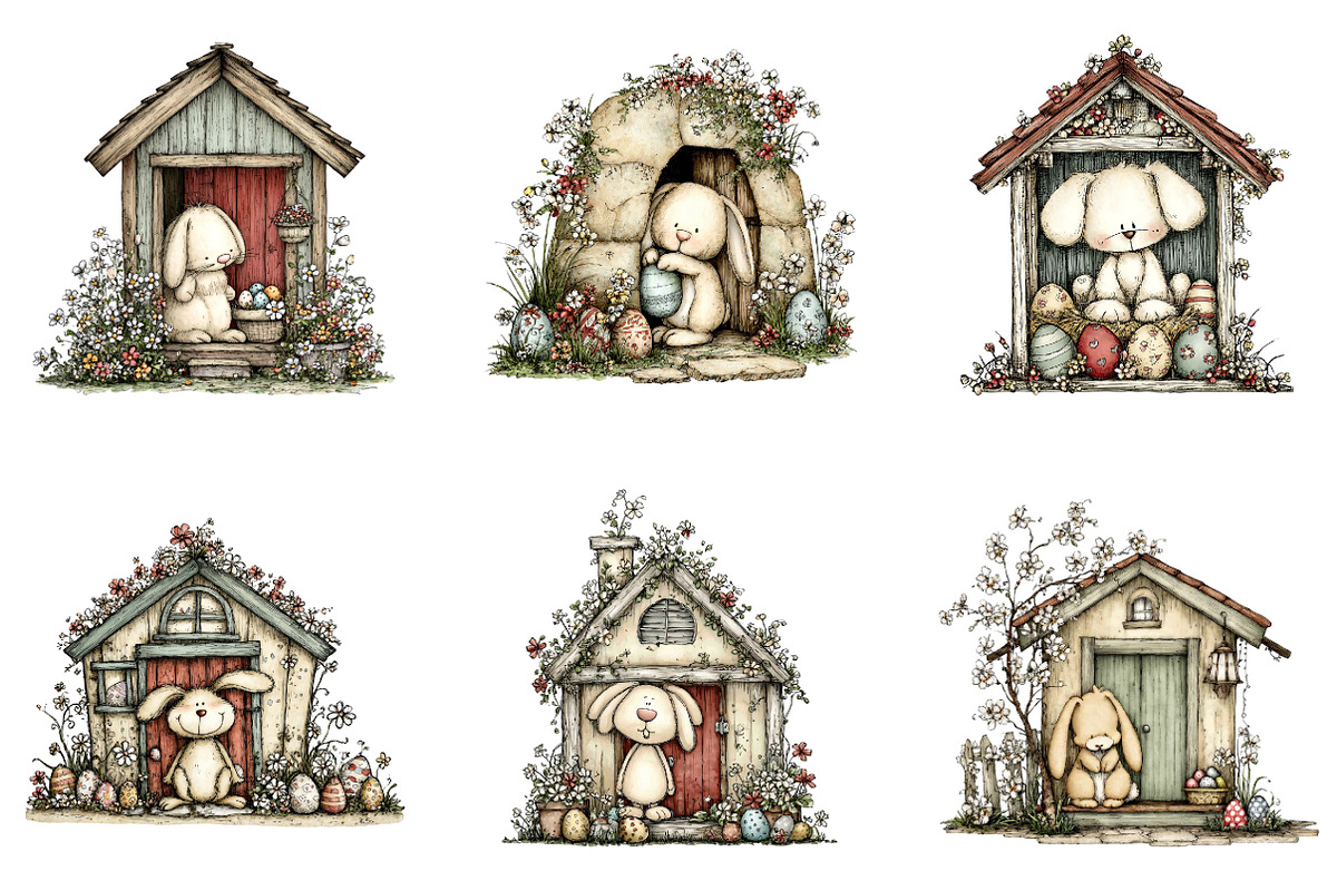 Easter Bunny House Clipart, an Illustration by CreationArt (Photo 3 of 6)