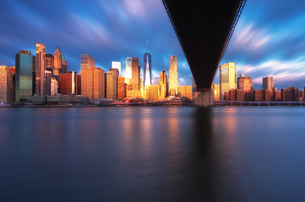 City skyline at sunset, an Architecture Photo by Andriy Photography
