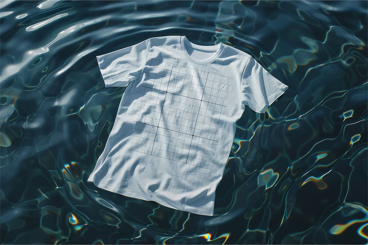 White T-Shirt Mockup on Water, a Shirt Mockup by zphotographystudio (Photo 2 of 4)