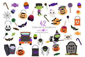 Spooky Halloween Kids Clipart