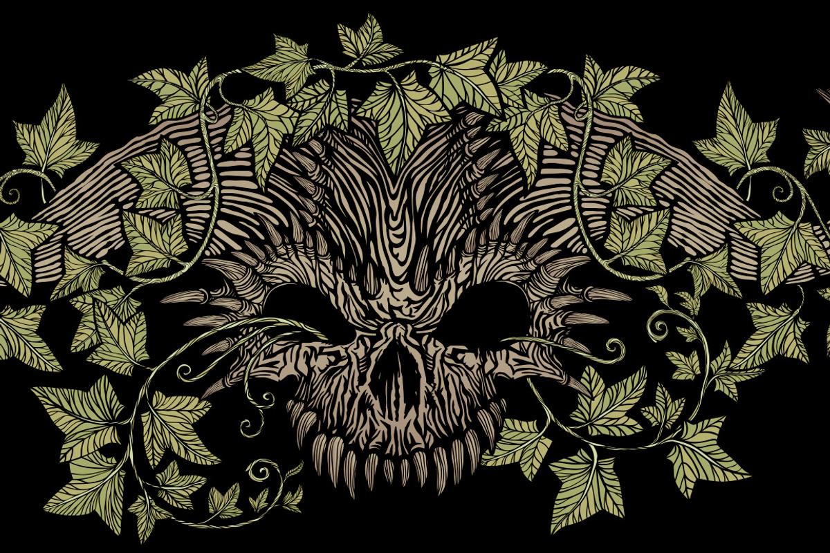 Monster skull with horns, a Decorative Illustration by Bakhtiozin art graphic (Photo 2 of 3)