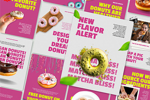 Canva Bakery & Donut Instagram Kit, a Design Template by SecondBrain Store