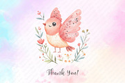 Watercolor Whimsical Birds Clipart, an Illustration by Watercolor design (Thumbnail 10 of 11)