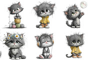 Whimsical Fluffy Kitten Clipart, an Illustration by DreamArtGraphic (Thumbnail 4 of 4)