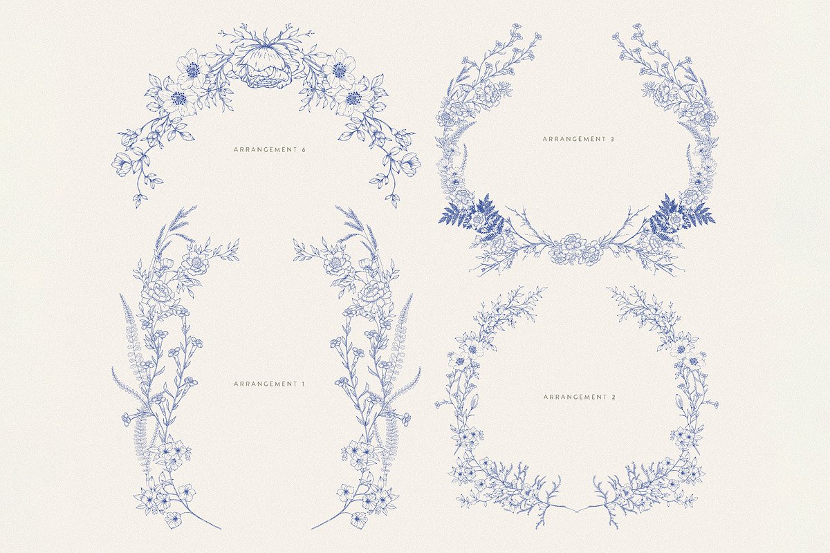 Rustic Chinoiserie Floral Pack, a Decorative Illustration by AW Studios (Photo 2 of 10)