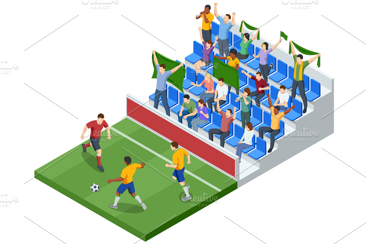 Isometric football stadium crowd, a Sport Illustration by Golden Sikorka