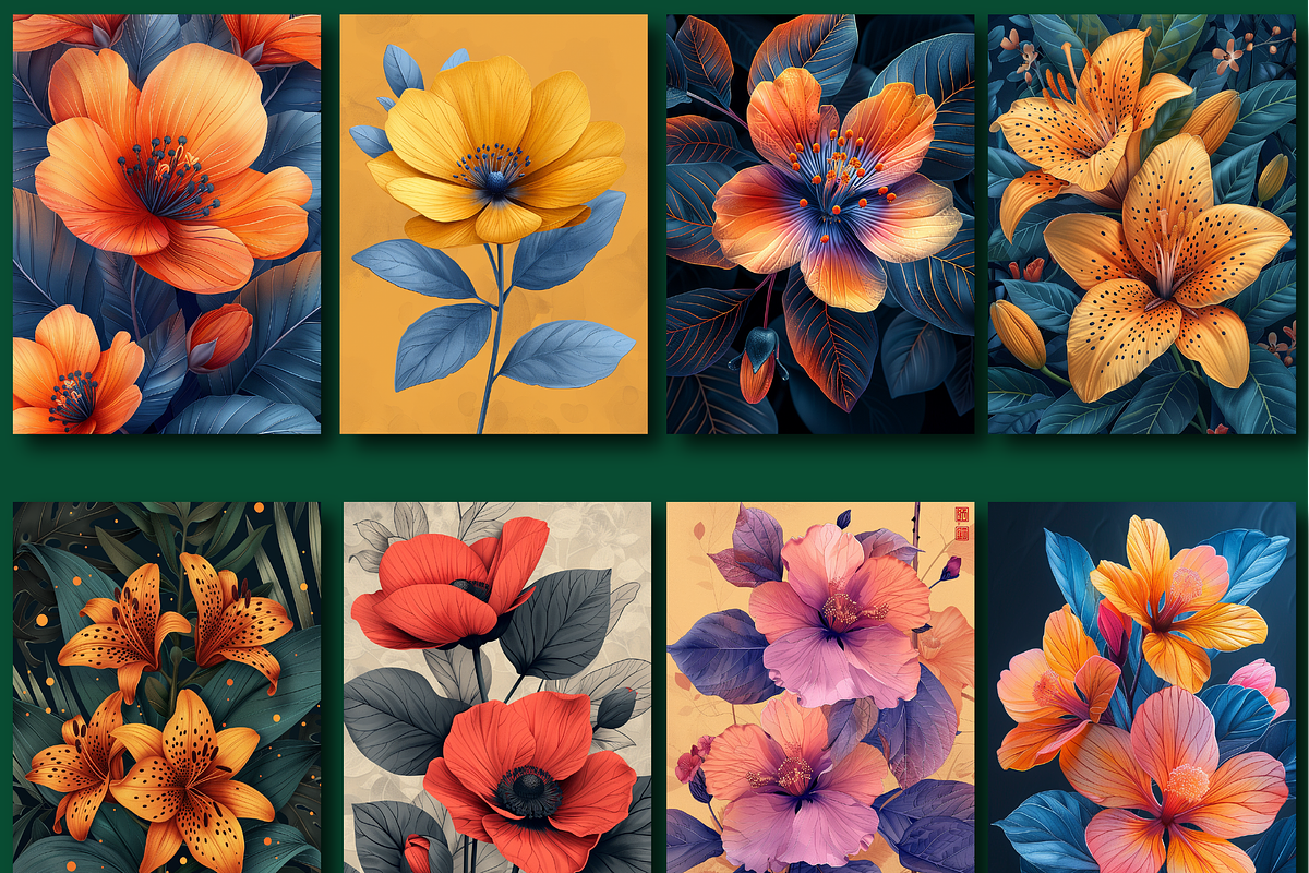 Botanical Flower Coloring Book, a Seasonal Illustration by Printable Design Store (Photo 2 of 7)