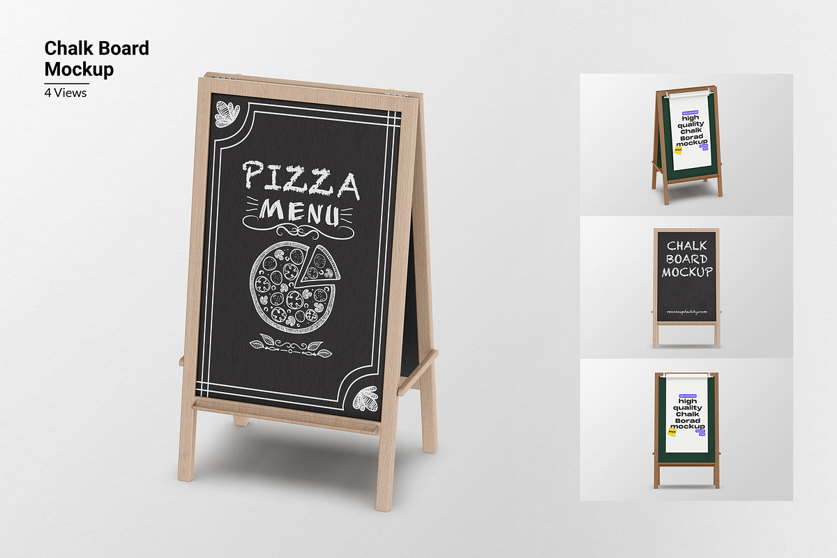 Restaurant Sidewalk Chalkboard PSD, an Advertising Mockup by Mockupdaddy (Photo 1 of 6)