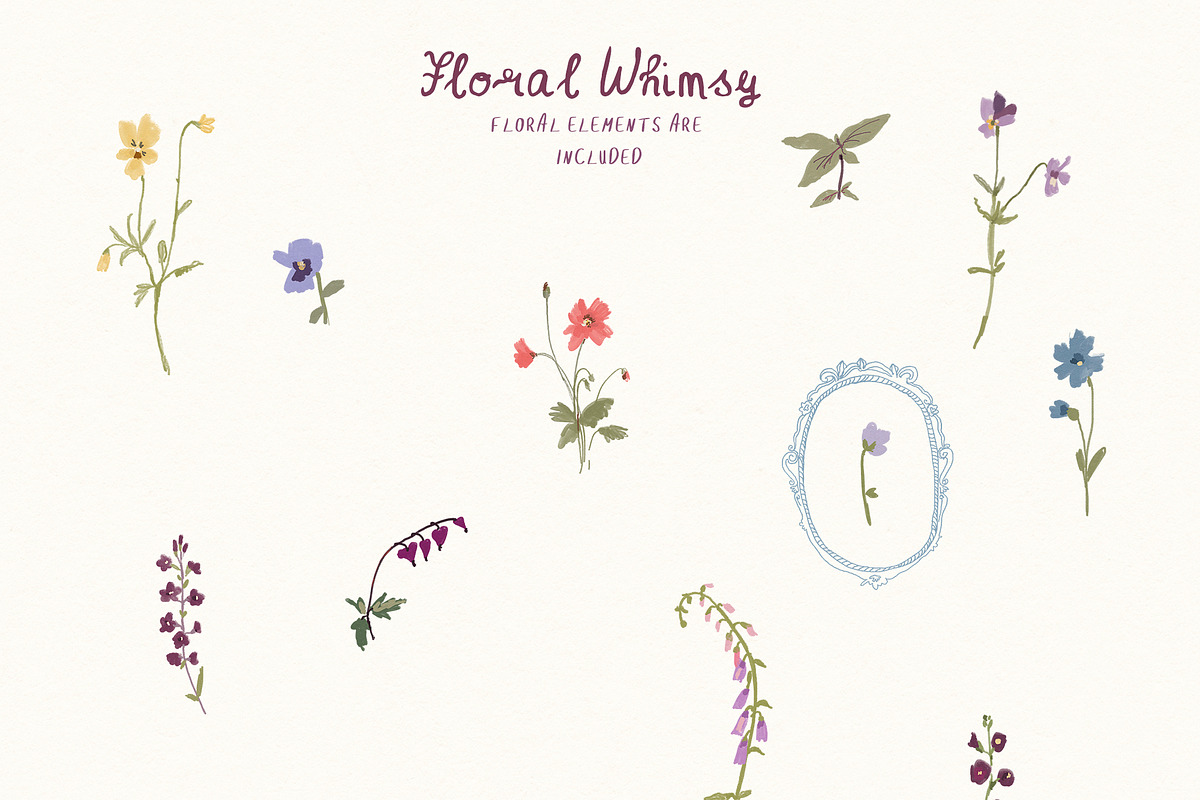 Whimsical Cottagecore Floral Frames, a Background Graphic by whiteheartdesign (Photo 12 of 19)