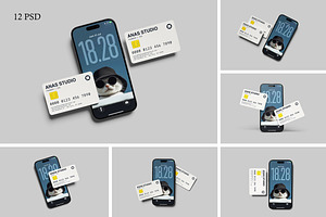 iPhone and Credit Card Mockup