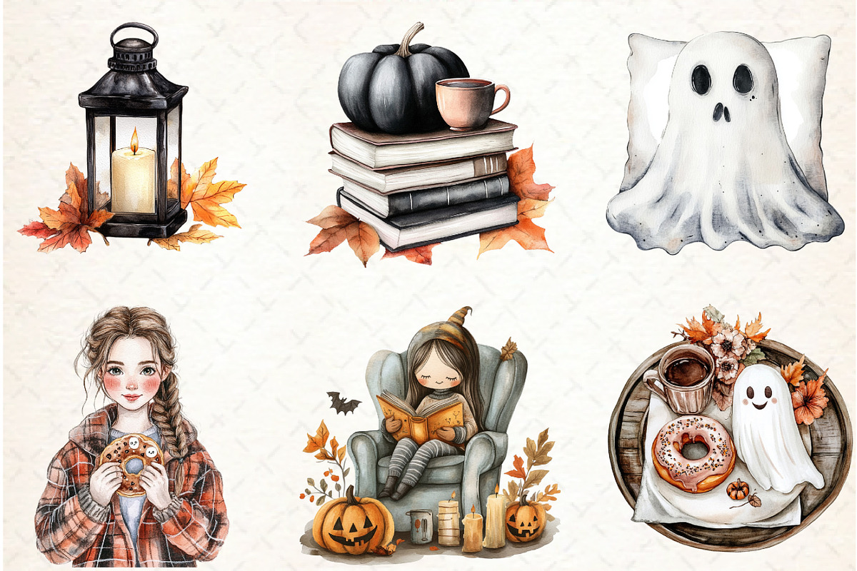 Watercolor Creepy and Cozy Halloween, an Illustration by Libby Wishes (Photo 3 of 7)