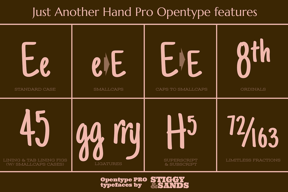 Just Another Hand Pro Family, a Handwritten Font by Stiggy & Sands (Photo 8 of 9)