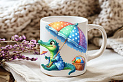 Summer Crocodile Character Clipart, an Illustration by Watercolor design (Thumbnail 4 of 5)