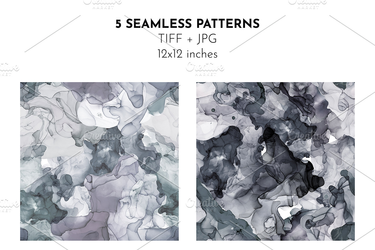 Gray Alcohol Ink Textures & Patterns, a Texture Graphic by JSolomatina (Photo 5 of 7)