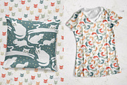 6 patterns with funny cats, a Pattern Graphic by pineart (Thumbnail 3 of 4)