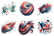 4th of July Brushstroke Clipart, an Illustration by DreamArtGraphic (Thumbnail 3 of 4)
