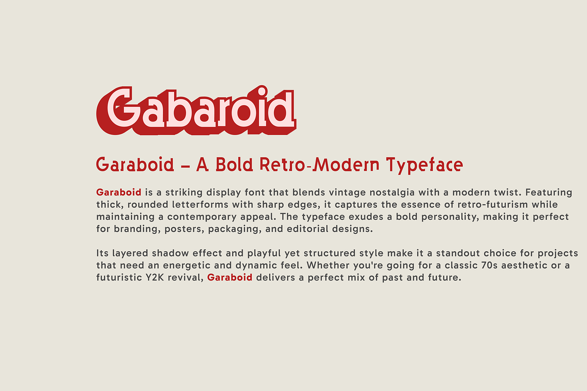 Gabaroid – Retro Display Font, a Sans Serif Font by CapeTypeFonts (Photo 6 of 6)
