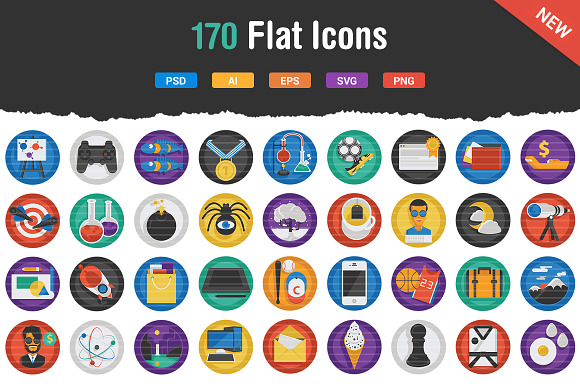 Flatistic 170 Trendy Flat Icons