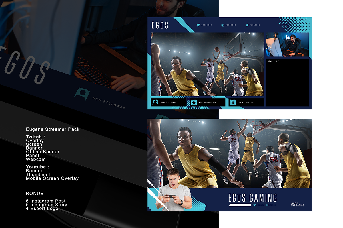 EGOS Stream Package Canva Template, a Templates & Theme by Angkalimabelas (Photo 6 of 6)