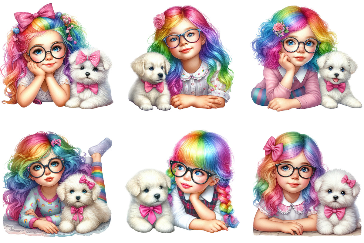 Quirky Girl Clipart, Cute Whimsical, an Illustration by DreamArtGraphic (Photo 3 of 7)