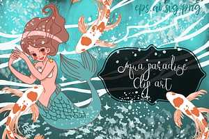 Aqua Paradise Procreate Stamp Brush