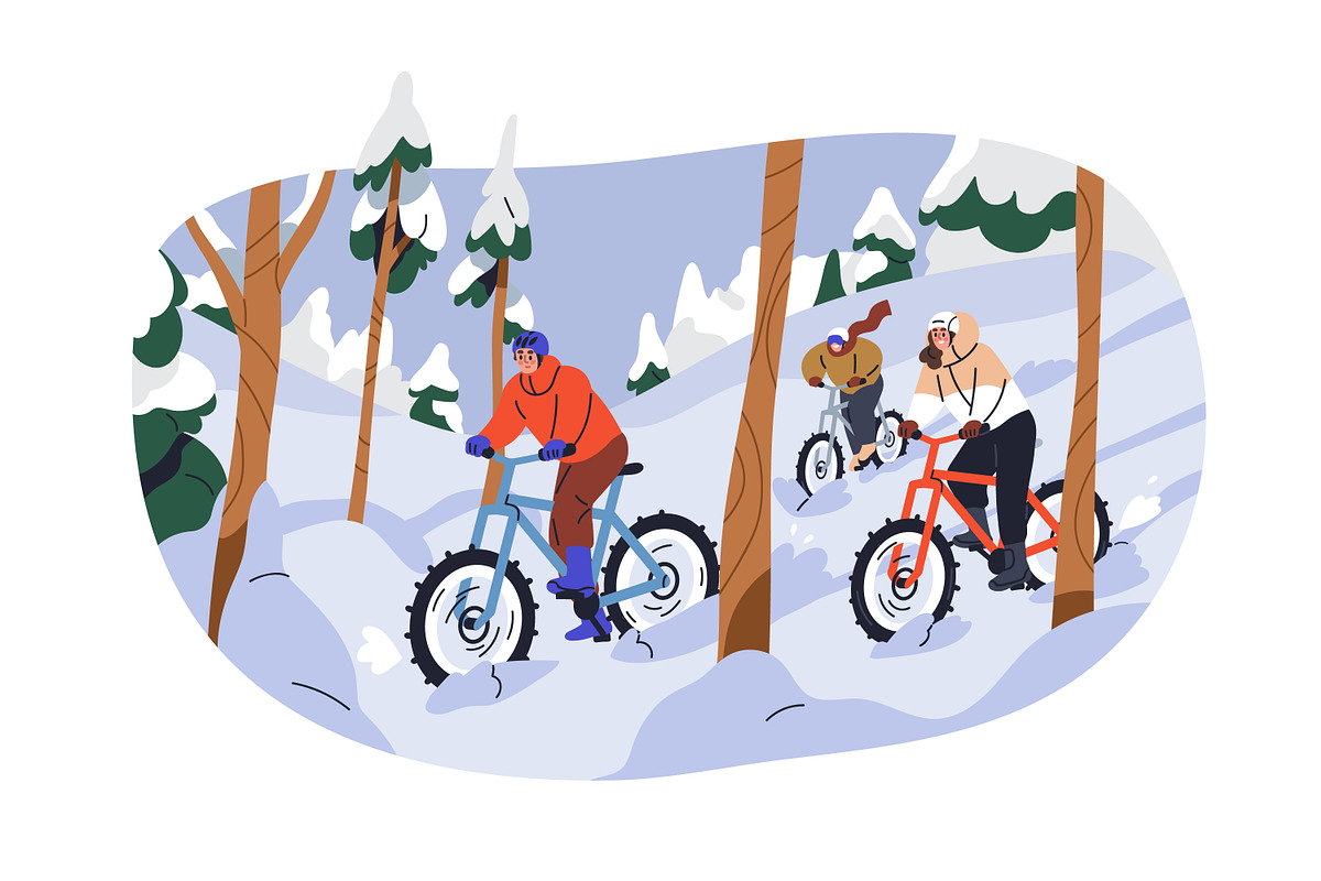 People doing winter sport activities, a Seasonal Illustration by Good Studio (Photo 9 of 11)