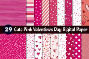 cute pink valentines day digital pap, an Illustration by CreationArt (Thumbnail 1 of 5)