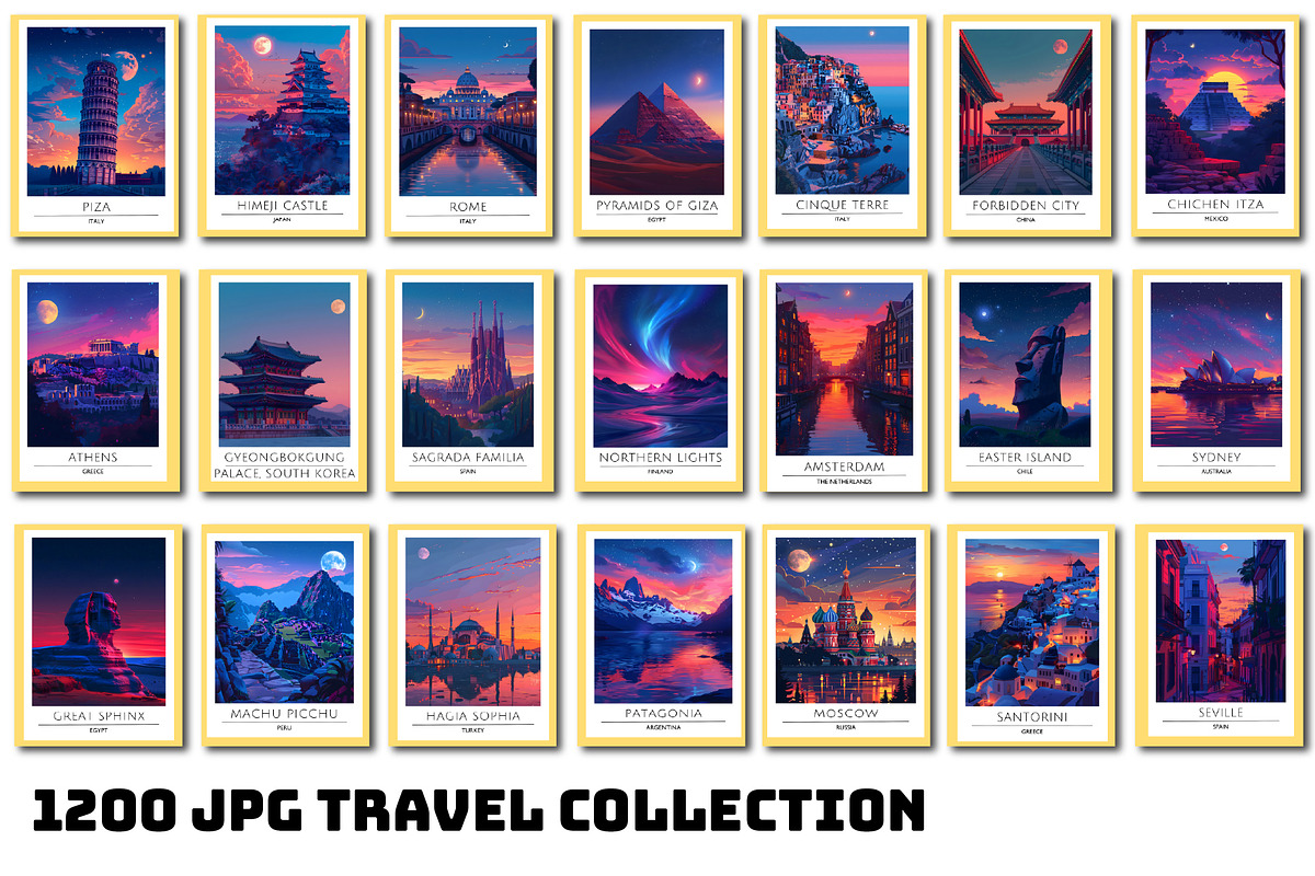 Travel Poster Wall Art Bundle, a Wallpaper Photo by Chipshpow Graphics (Photo 4 of 8)