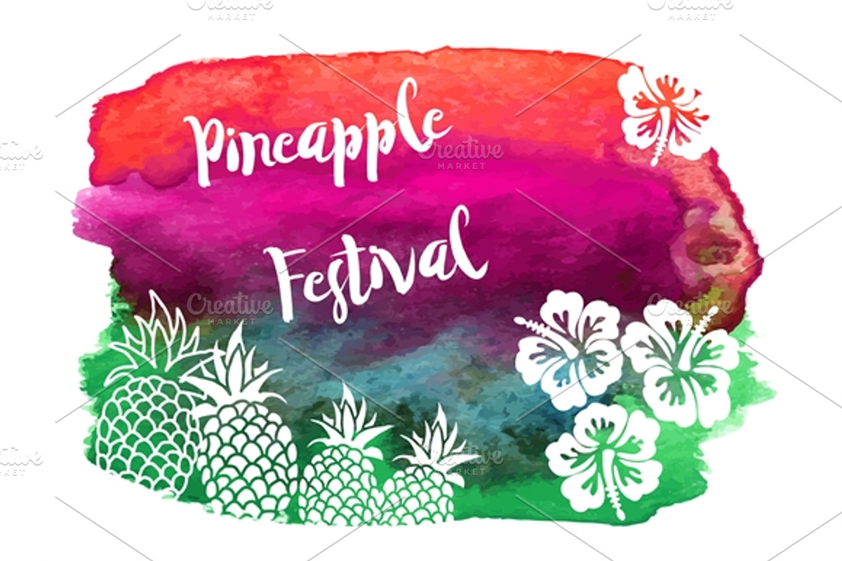 Watercolor Hawaiian graphic design, a Flyer Template by Sunshine Art Shop