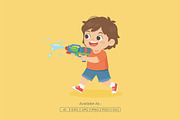 Summer Kids Water Gun Illustration, a Person Illustration by Partikusi Design (Thumbnail 2 of 3)