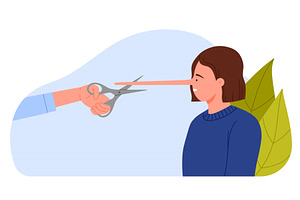Convict liar of lie and dishonesty, a Person Illustration by Flashvector
