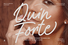 Quin Forte Hand Drawn Monoline Font