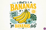 Bananas Daily Sublimation Design, a Seasonal Illustration by DreamPrint404 (Thumbnail 1 of 6)