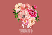 Spring floral watercolor Pinki, a Decorative Illustration by Julia Bogdan (Thumbnail 1 of 9)
