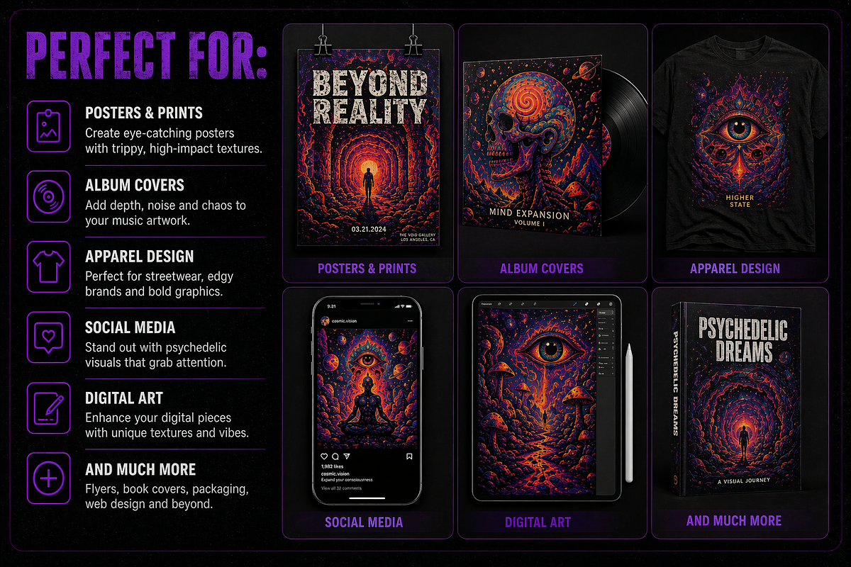 Psychedelic Dreams Prompt Pack, a Background Graphic by BeNone Designs (Photo 4 of 4)