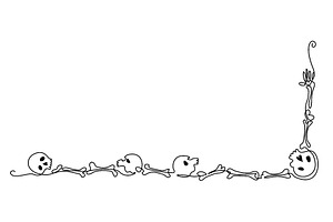 Halloween Skeleton Border with Scary