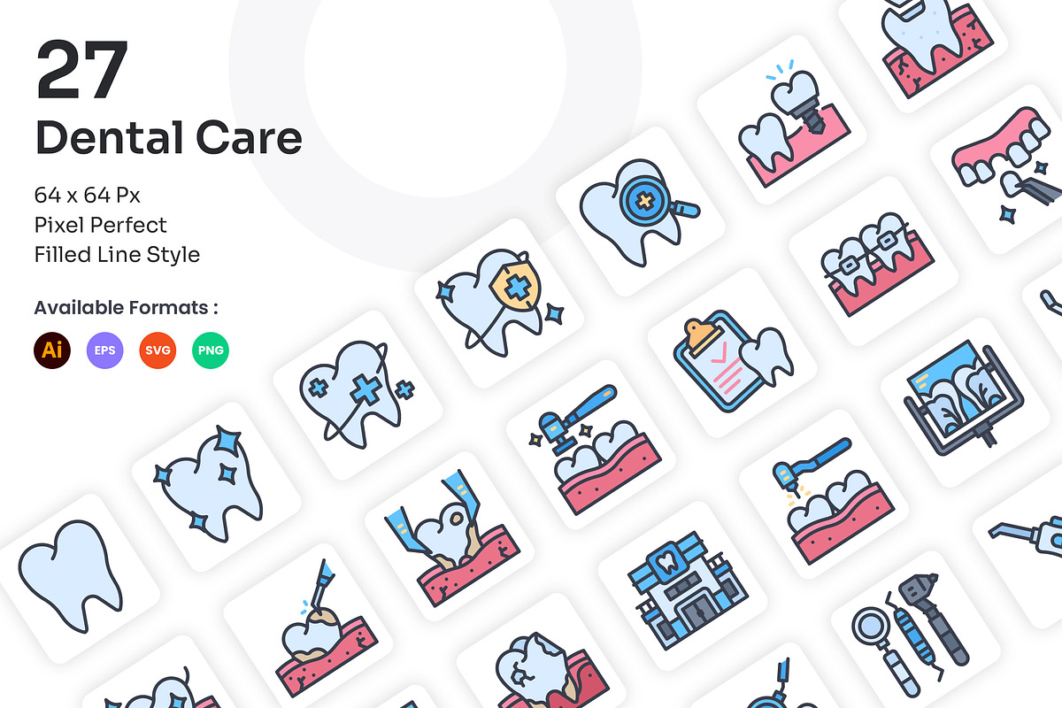 Dental Care Icons Set - Filled Line, an Icon by Kmg Design (Photo 1 of 2)