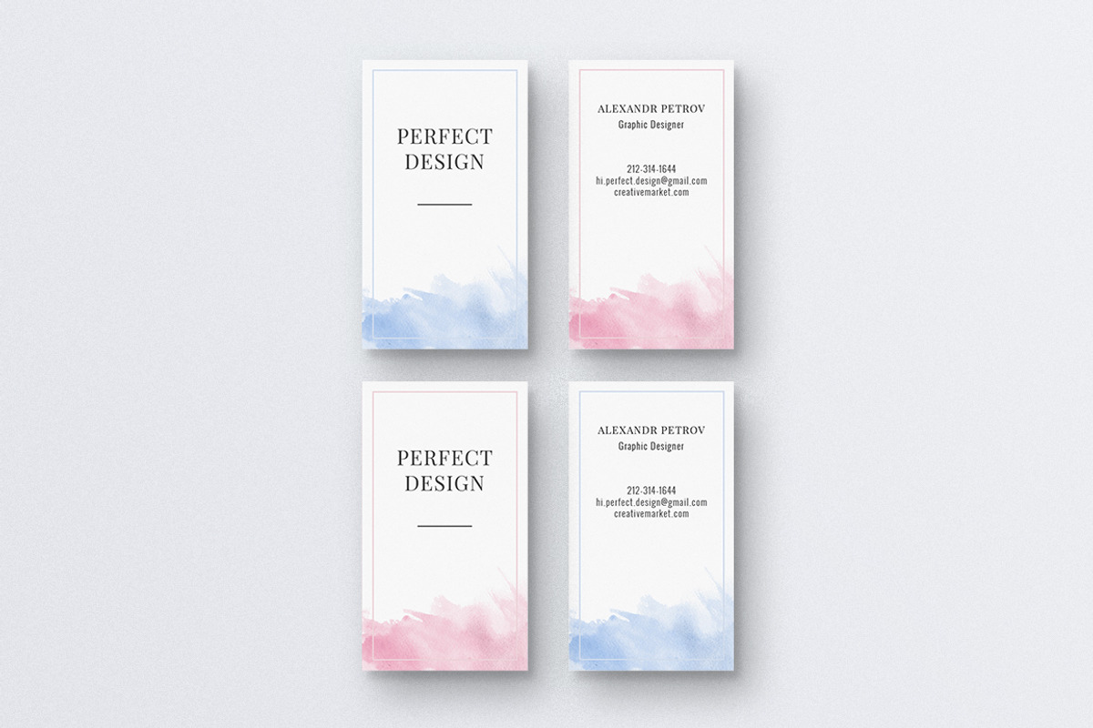 Gentle Watercolor Business Card, a Business Card Template by Perfect Design (Photo 4 of 4)