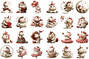 Watercolor Cute Unicorn Clipart Bund, an Illustration by Sublimation Artist (Thumbnail 2 of 6)