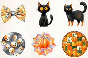 Halloween Patchwork Clipart PNG, an Illustration by Libby Wishes (Thumbnail 3 of 7)