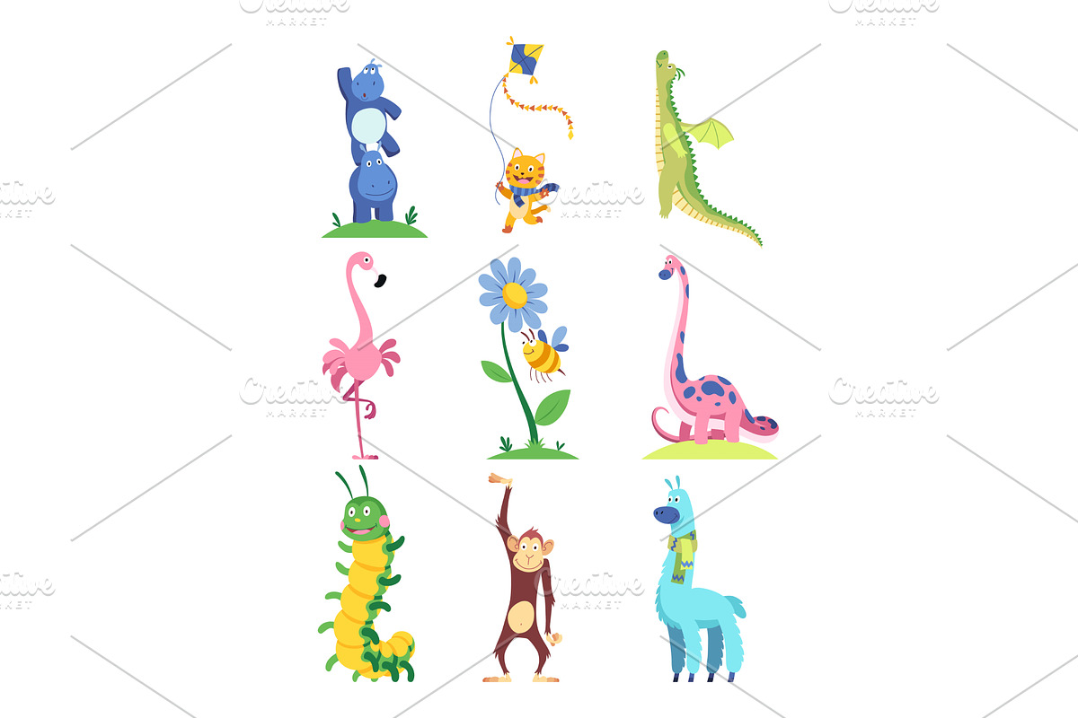 Cute cartoon animal icon set. Funny, an Animal Illustration by the8monkey