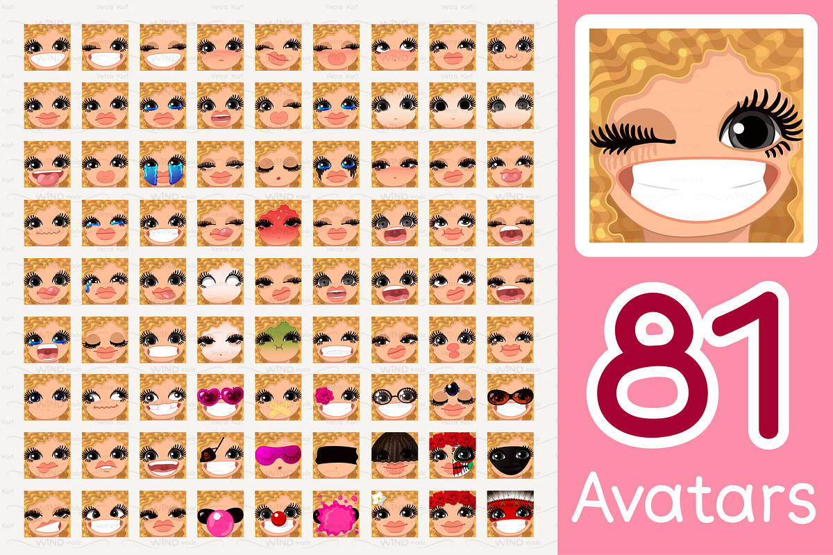 vector BIG avatars SET, a Templates & Theme by WINDmade (Photo 28 of 40)