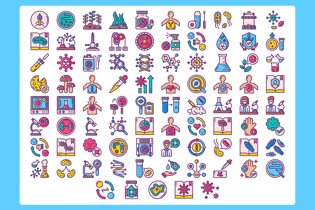 Bacteria and Viruses Icons, a Solid Icon by Flat Icons (Photo 2 of 7)