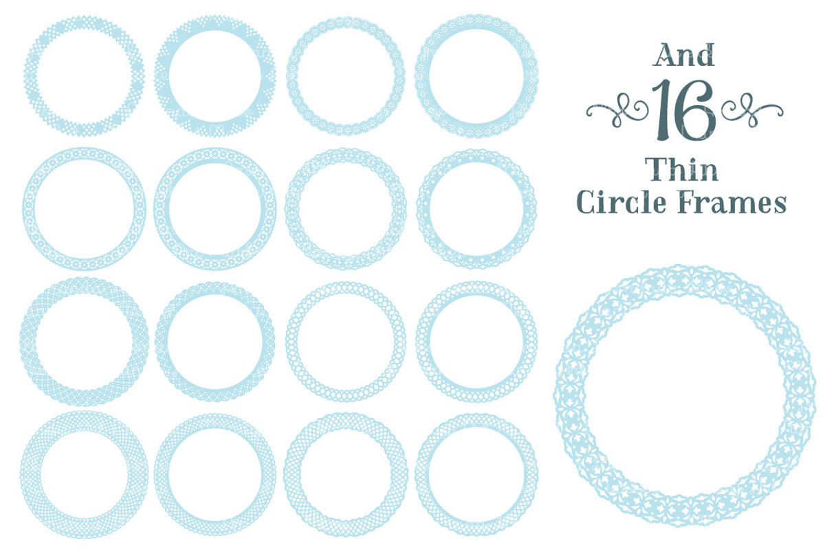 Soft Blue Lace Circle Frames, an Illustration by Amanda Ilkov (Photo 5 of 5)