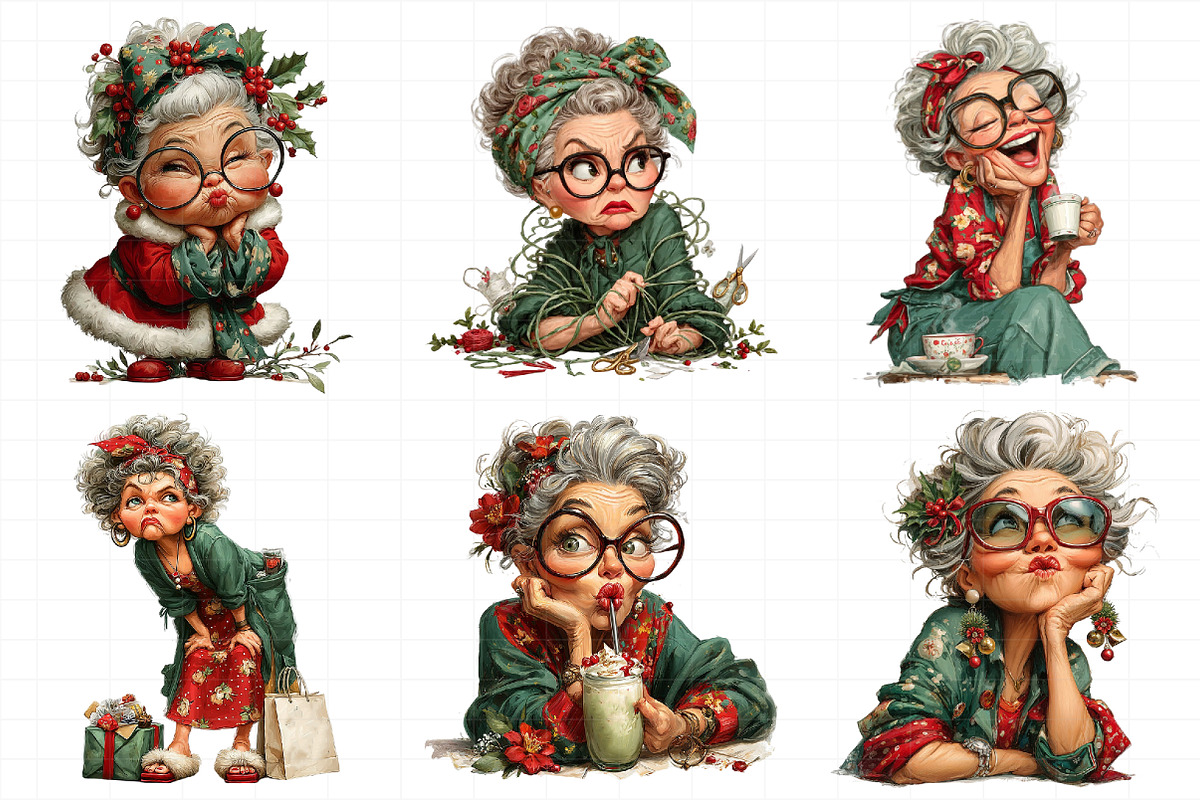 Funny Christmas Grandma PNG, an Illustration by Daily.Designs (Photo 3 of 5)