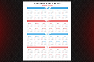 Calendar For Next 4 Years 2020-2023