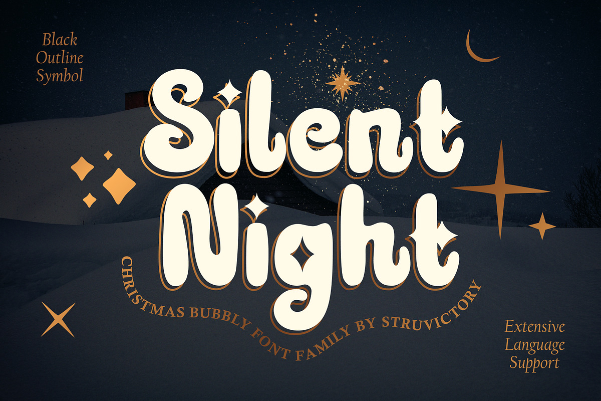 Silent Night Christmas Font Family, a Handwritten Font by Struvictory.art (Photo 1 of 10)