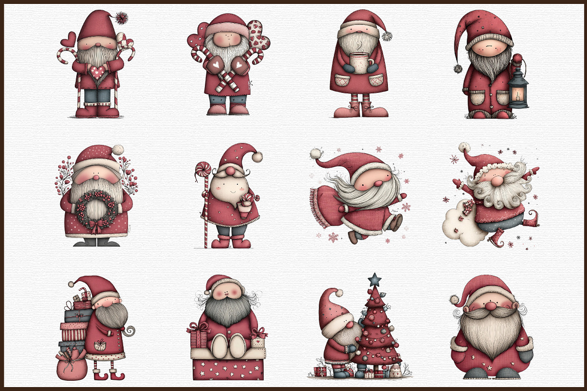 Whimsical Christmas Santa Clipart, an Illustration by Sublimation Artist (Photo 3 of 6)
